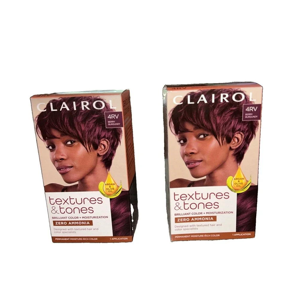 Clairol Textures Tones Permanent Hair Dye #4RV Berry Burgundy Hair Color New X 2